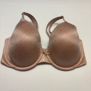 Body By‎ Victoria Secret Perfect Coverage Bra Women 32DDD Pink Gold Heart Bra